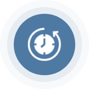 A clock with an arrow pointing to the left.